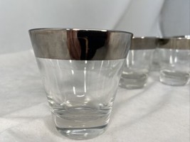Dorothy Thorpe 1&quot; Silver Rim  Whiskey Glass Silver Band 2 3/4 x 2 3/4&quot; s... - £54.10 GBP