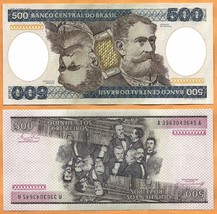 BRAZIL ND (1981-85) UNC 500 Cruzeiros Banknote Paper Money Bill P- 200b - £1.96 GBP
