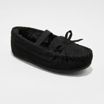 Toddler Girls&#39; Celina Moccasin Slippers ~ Cat &amp; Jack (Size 11) BLACK ~ NEW!!! - £9.74 GBP