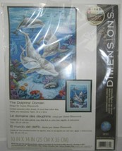 Dimensions Counted Cross Stitch The Dolphins Domain Dolphin Sea Blue Fish Coral - £22.03 GBP