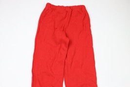 NOS Vintage 90s Streetwear Mens S Blank Cuffed Sweatpants Joggers Pants Red USA - £50.38 GBP