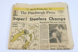ORIGINAL Vintage Jan 22 1979 Pittsburgh Steelers 3rd Super Bowl Newspaper - £62.14 GBP
