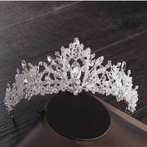 Heart Crystal Bridal Jewelry Sets Wedding Cubic Zircon Crown Tiaras Earr... - £34.61 GBP