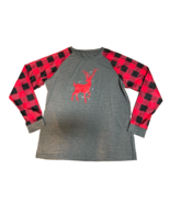 new Christmas PAJAMA TOP women&#39;s sz XL  Reindeer Buffalo Plaid Pullover ... - €12,60 EUR