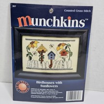 Sugarplum Express Munchkins 357 Counted Cross Stitch Kit Birdhouses Sunflowers - £8.48 GBP