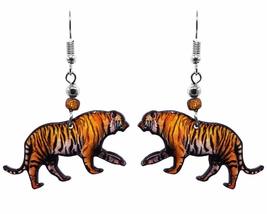 Tiger Animal Graphic Dangle Earrings - Womens Fashion Handmade Jewelry W... - $17.81