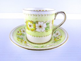 Vintage Phoenix England Tea Cup and Saucer Set, Yellow Floral Pattern - $11.64