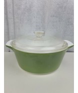 Vintage CorningWare 4-Qt Avocado Casserole Dish W/ Clear Glass Lid /FREE... - $48.51