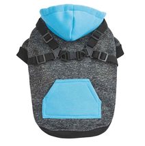 Blue Hoodie Style Dog Harness 2 in 1 Warm and Cozy Safe Restraint for Non Puller - £29.68 GBP+