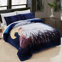 Eagle Faux Fur Sherpa Blanket Soft Fuzzy Luxurious Fluffy Plush blanket 8lb - £96.20 GBP