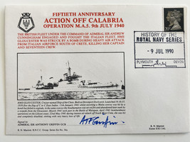 WWII 50th Anniversary Action Off Calabria Operation M.A.5 9th July 1940 Signed C - £39.62 GBP