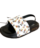 Disney Mickey Mouse Slide Sandals Toddlers Sz 9/10 Black White Strap Lig... - $10.88