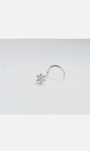 0.20 CT Diamant Rond Floral Nez Clou Anneau Piercing Broche 14K Blanc or... - £18.40 GBP