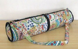 Kantha cotton yoga mat bag, handmade excercise sport carrier bag shoulder strap - £17.51 GBP