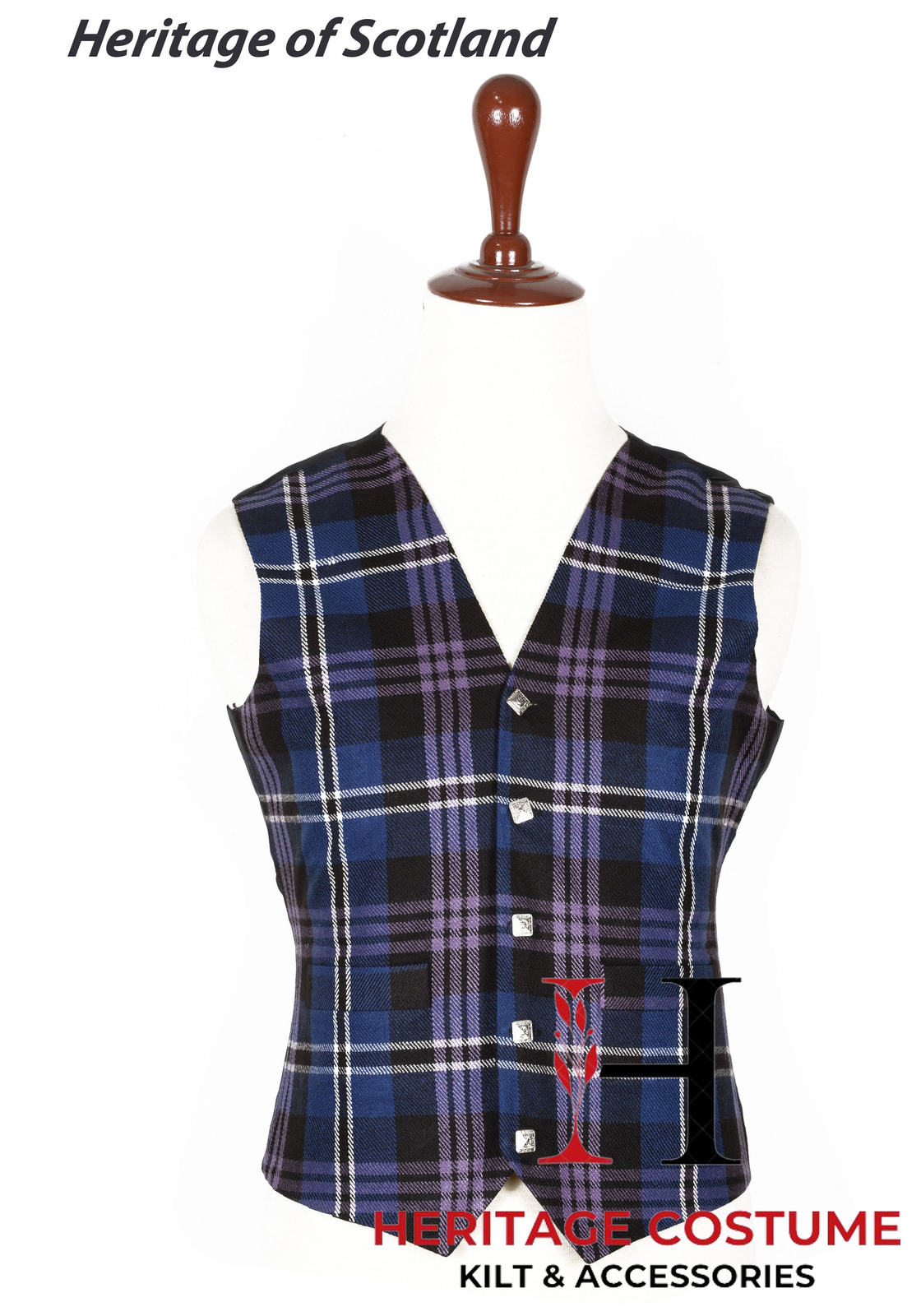Primary image for Heritage of Scotland Tartan VEST 5 Buttons Scottish Formal Weeding WAISTCOAT