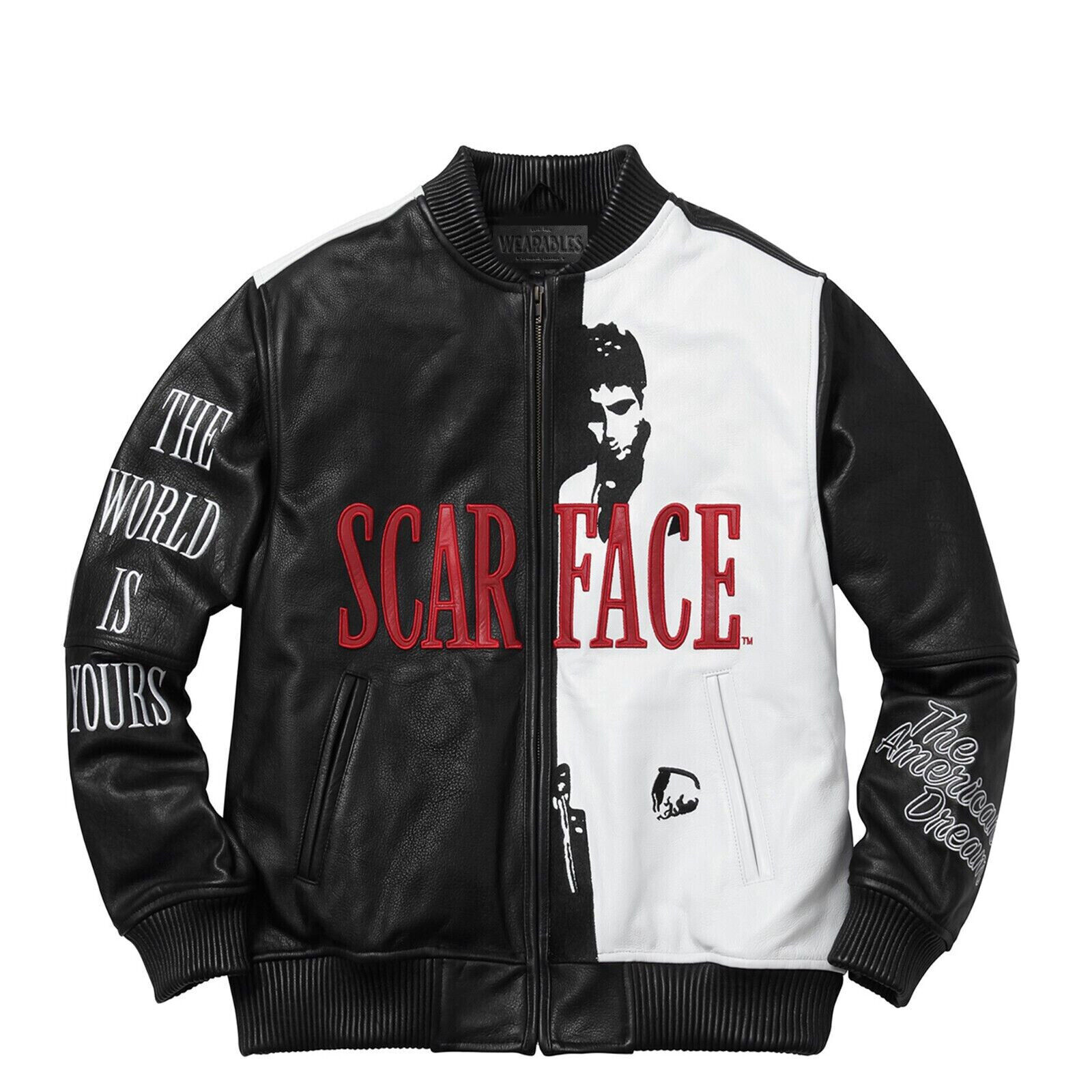 Scarface Al Pacino Tony Montana Gangster Bomber Leather Jacket