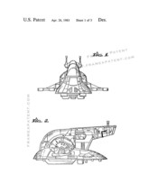 Star Wars Slave I Patent Print - White - $7.95+