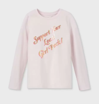 NEW Girls Support Your Local Girl Pack Graphic Shirt pink sz XS 4/5 or S 6/6X LS - £3.15 GBP