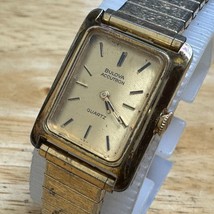 VTG Bulova Accutron Quartz Watch Women Gold Tone Rectangle Stretch ~Part... - $22.60