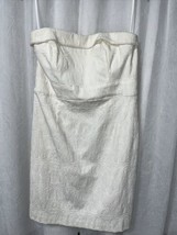 White House Black Market Women&#39;s Dress Ivory Textured Print Size 10 NWT - $39.60