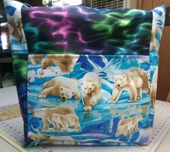 Polar Bears Arctic Snow Animal Wildlife Large Purse/Project Bag Handmade... - $46.49