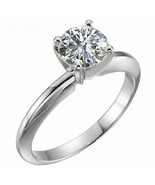 Forever One Round 4 Prong Charles &amp; Colvard Moissanite Ring 18K White Gold - £997.11 GBP