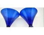 Rick Strini Art Glass Iridescent Blue Wine SIGNED  Goblest 9.5&quot; Tall  GO... - $129.00