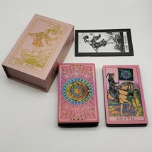 Old foil tarot cards laser pink predictive divination deck for beginners and collectors thumb200