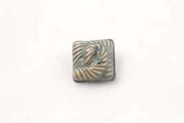 Vintage Set of 7 Bakelite Shank Buttons Square Coiled Rope Design Seafoam Green - £7.43 GBP