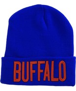 Buffalo City Name Adult Size Winter Knit Cuffed Beanie Hat (Royal/Red) - £14.34 GBP