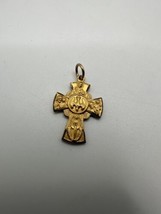 Vintage 14k GF Catholic Cross Call Priest 2.2cm Medal - £33.11 GBP