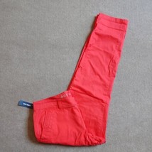 Old Navy Boyfriend Skinny Pants Womens Size 8 Tall Coral Pink Cotton Stretch NEW - £19.77 GBP