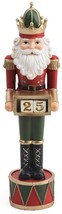 Wooden Christmas Nutcracker,14&quot;, White King With Advent Counter On Pedestal, Tjm - £28.12 GBP