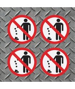 4 Pack NO LITTERING  Window Door Wall Stop Garbage 4&quot; Inch Vinyl Decal F... - $7.98 CAD