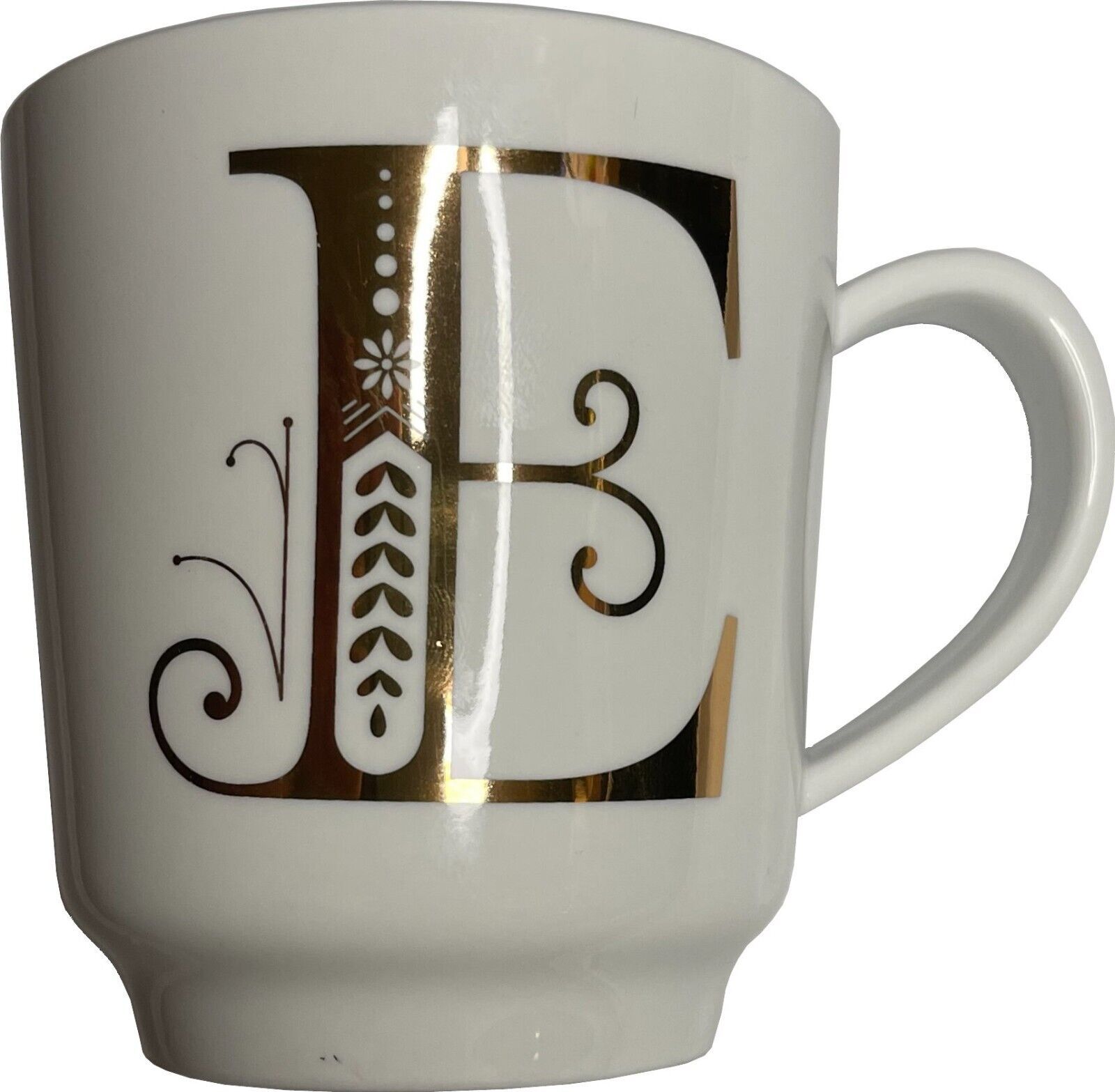 Nordstrom At Home E Monogram Initial White Coffee Tea Mug Porcelain - $22.99