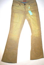 New Womens 31 NWT Italy Designer Indian Rose Jeans Flared Velvet Beige Tan Tall  - £314.90 GBP