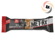 4x Bars MET-Rx Big 100 Fruity Cereal Crunch Meal Replacement Energy Bar 3.52oz - £18.32 GBP