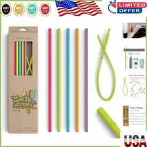 10.5-Inch Multicolor Silicone Straws with Stoppers – Pack of 5 Reusable ... - $526.10 MXN