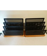 Eldon Letter Holder Desktop Metal and Wood 3 1/4 x 7 1/2&quot; and 5 3/4&quot; tal... - $13.51 CAD