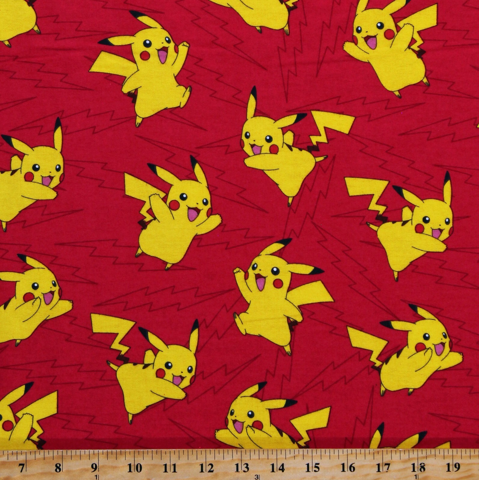 Flannel Pokemon Pikachu Red Cotton Flannel Fabric Print by the Yard D283.40 - $14.95