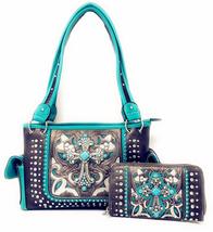 Texas West Women&#39;s Cross Concealed Carry Handbag Purse With Matching Wallet Muti - £46.62 GBP