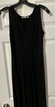 Dress Michael Kors Black Full Length Sleeveless Pleated V-Neck Front Sli... - £43.95 GBP