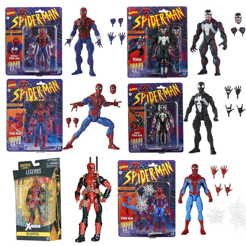 Marvel Legends Retro Spider Man Peter Parker Venom Action Figures Symbiote - £30.99 GBP+