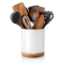 360 Rotating Utensil Holder, 7.2&quot; Large Utensil Crock, Ceramic Cooking U... - £33.19 GBP