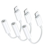 Apple MFi Certified 3 Pack Lightning   3.5mm Headphone Aux Audio Jack Ad... - $70.69 MXN