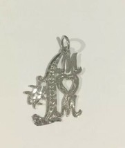 14k White Gold #1 MOM Pendant - $60.00