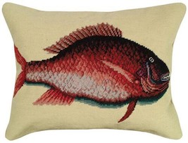 Throw Pillow Needlepoint Mark Catesby Licensed by Colonial Williamsburg Porgy - £230.29 GBP