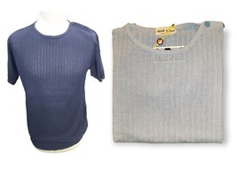 Men&#39;s Sweater Unisex Crew-Neck short Sleeve Rib Cotton Blend Gran Sasso S/L - £27.33 GBP
