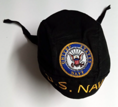 USN United States Navy Embroidered Military Black Head Wrap Bandana Dura... - £7.89 GBP
