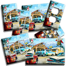Retro Cars Tow Truck Route 66 Cafe Light Switch Outlet Wall Plates Garage Decor - £9.44 GBP+